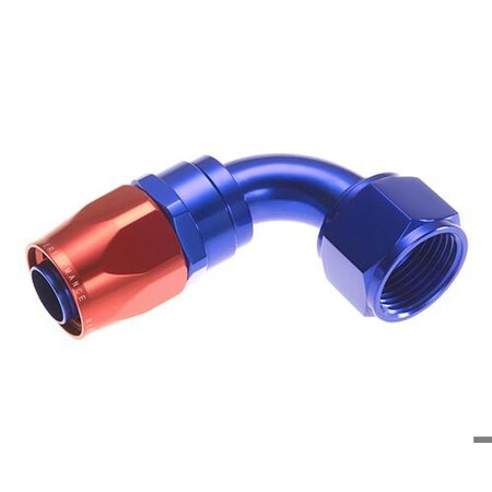 Redhorse -10 AN Hose, -10 AN Outlet, 90 Degree, Anodized, Red/ Blue, Aluminum, Single 1090-10-1